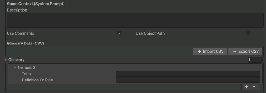 Context settings in profile