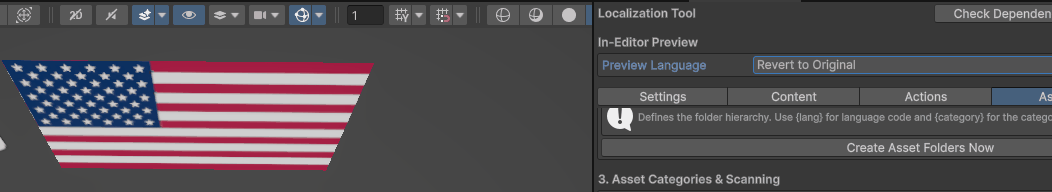 Demonstration of changing the flag sprite when changing language