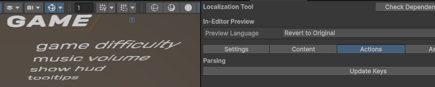Demonstration of text change on a button when changing language in Live Preview