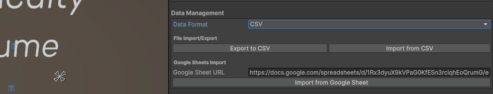 Animation of exporting to CSV and importing from Google Sheets