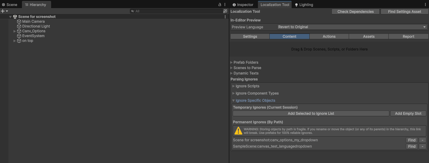 Animation of pinning an object to the ignore list