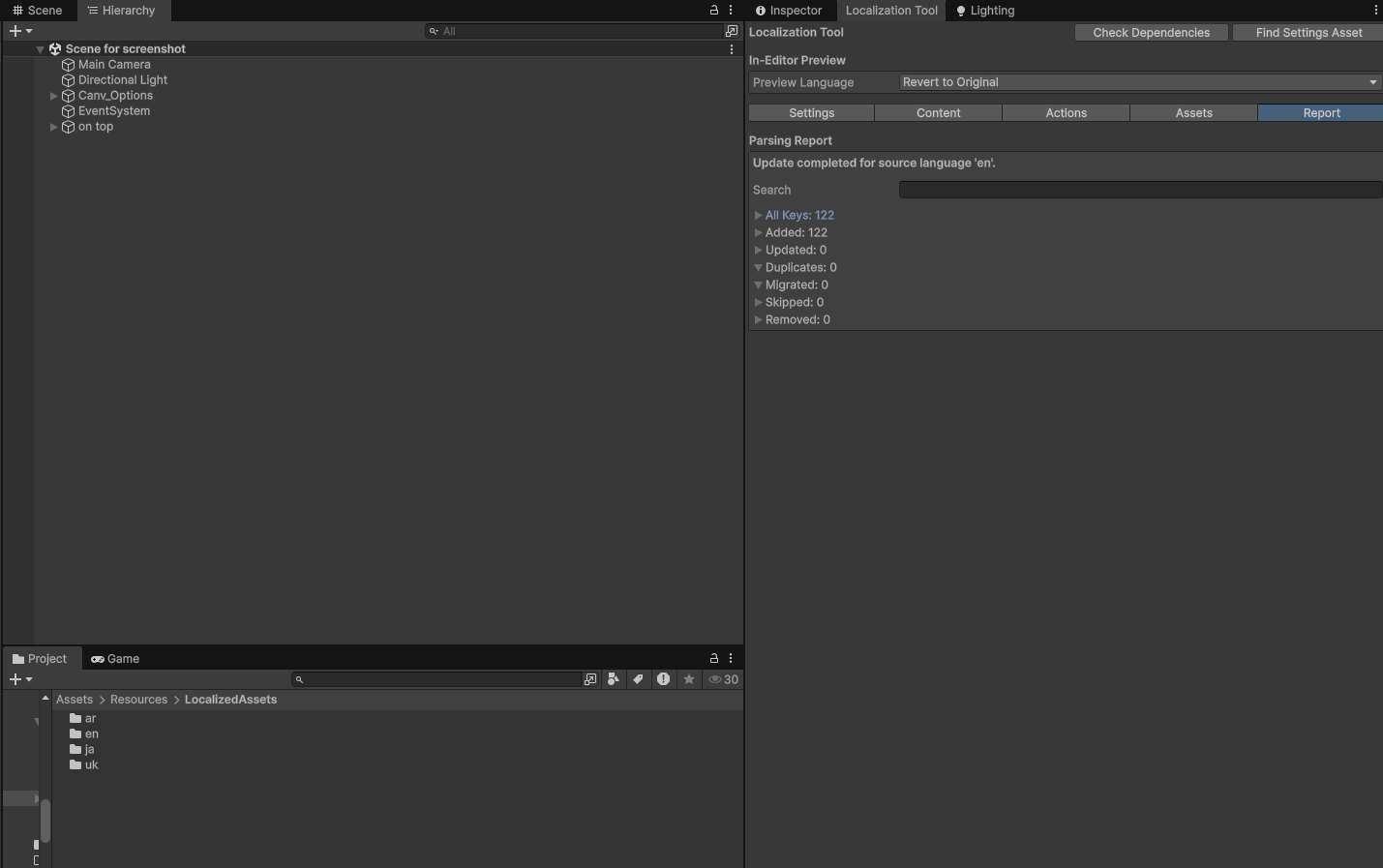 Report tab with scan results